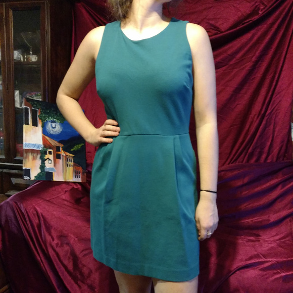 Madewell Dark Teal Mini ANYWHERE Dress w. POCKETS Med - Picture 1 of 8